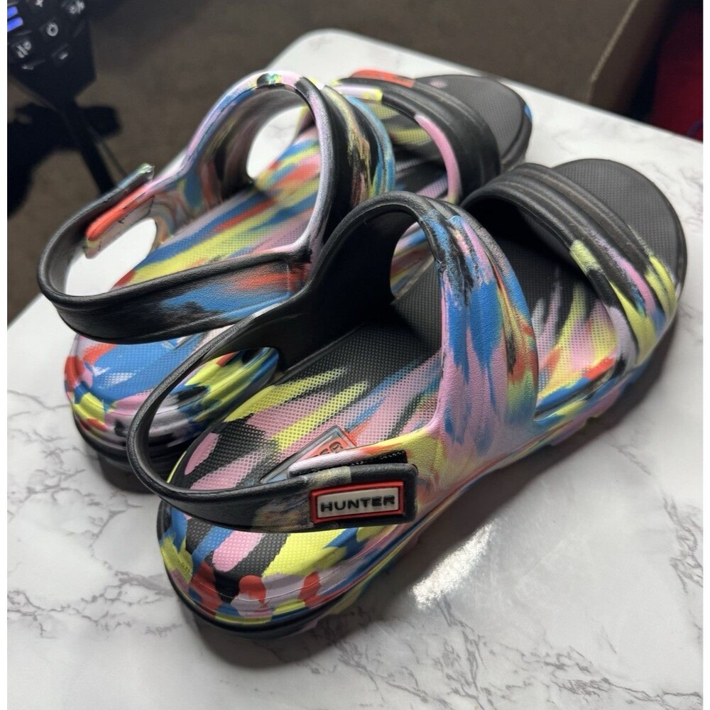 Hunter Women’s Strappy Slip-On Sandals Adjustable Strap Rubber Multicolor 8.5